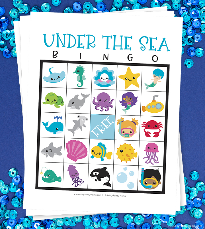 Free printable under the sea bingo artsy