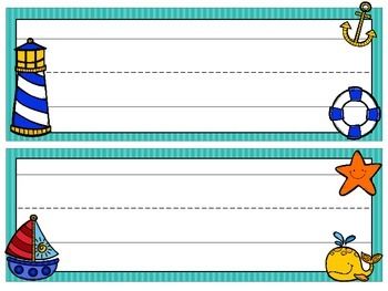 Free nautical under the sea name tags under the sea nautical classroom name tags