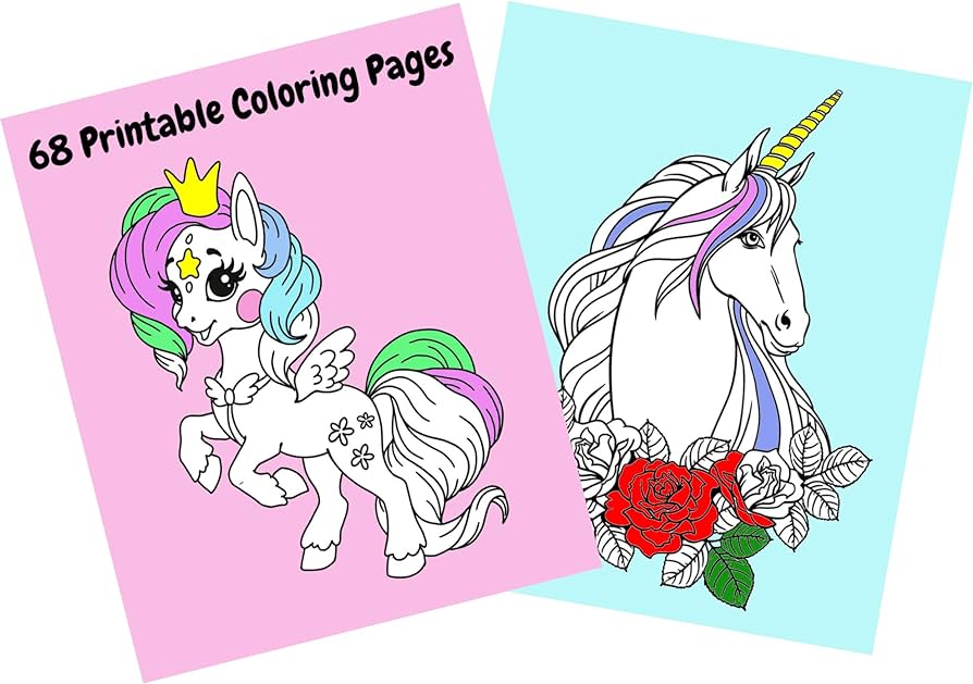 Printable coloring pages unicorn pdf cute easy colouring pages unicorns to print for kids girls coloring sheets unicorns activity at home birthday patry activities instant download baby