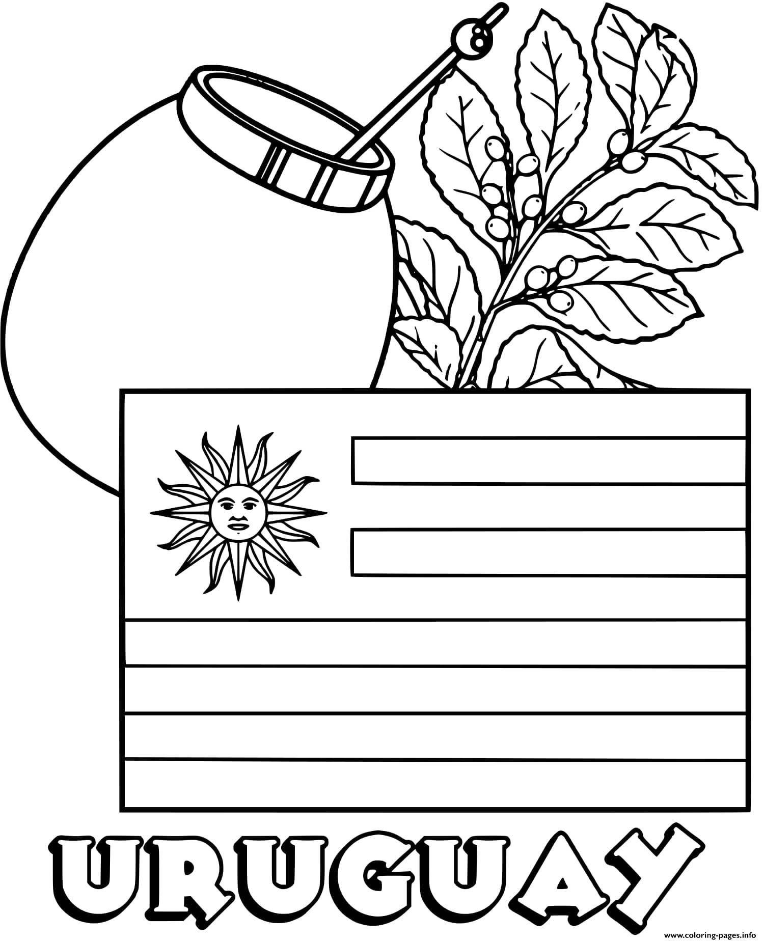 Print uruguay flag yerba mate coloring pages flag coloring pages coloring pages uruguay flag