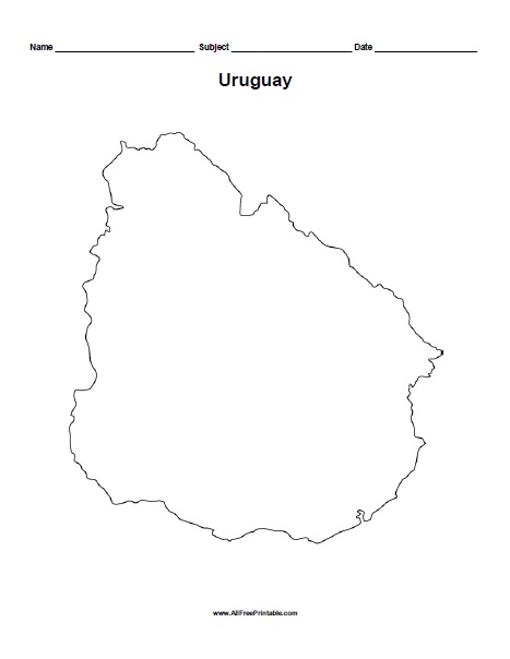 Uruguay outline map â free printable