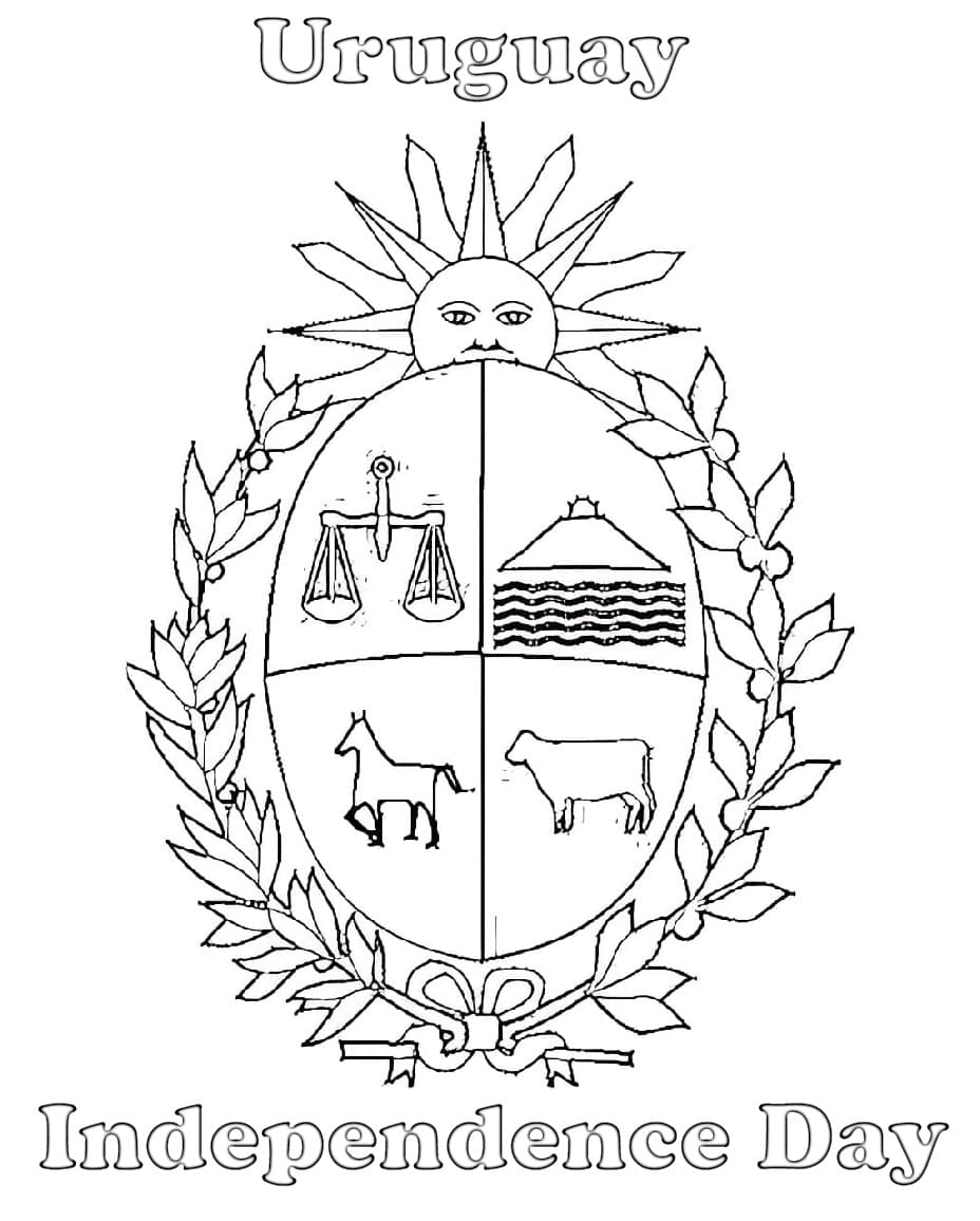 The flag of uruguay coloring page