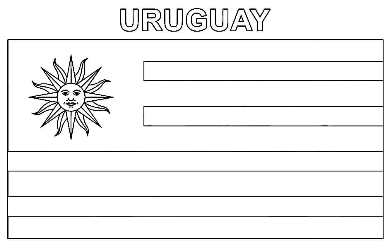 The flag of uruguay coloring page