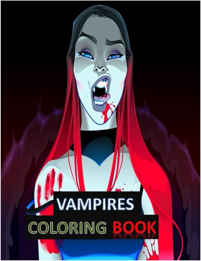 Vampires coloring book printable vampire coloring pages for adults and kids pany kanye books