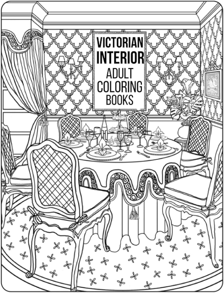 Victorian interior adult coloring book beautiful illustrations coloring pages victorian interiors stylish decorated home designs and modern room decorating inspiration coloring book by wilkmson albert