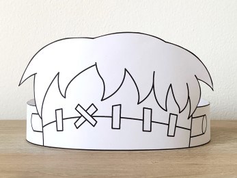 Frankenstein coloring paper halloween craft for kids