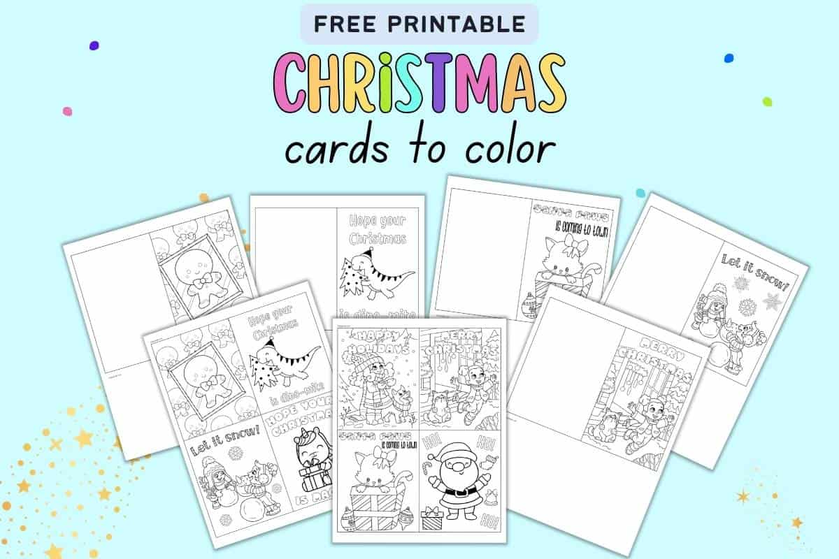 Free printable christmas cards to color