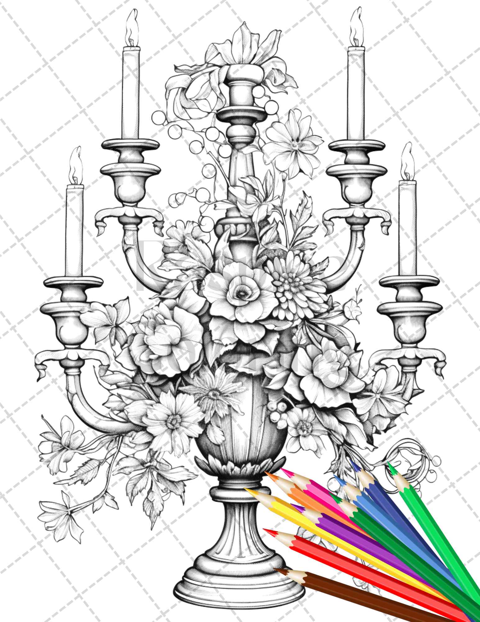 Vintage objects grayscale coloring pages printable for adults pdf â coloring