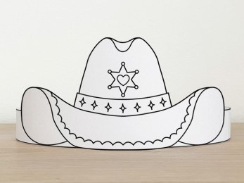 Cowgirl hat coloring paper crown