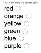 Color words coloring pages