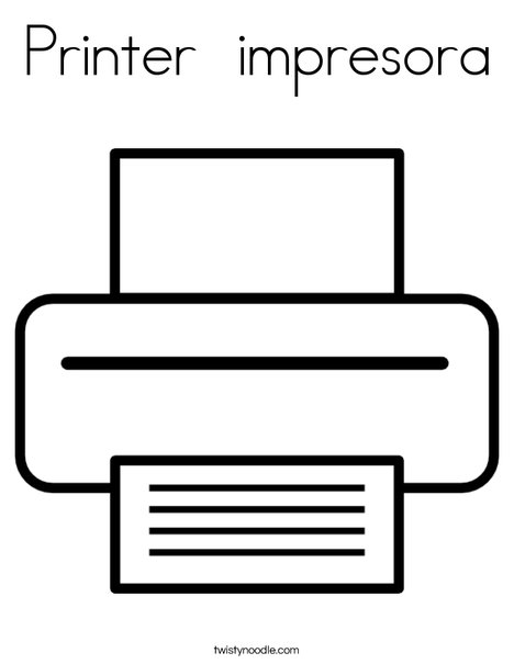 Printer impresora coloring page