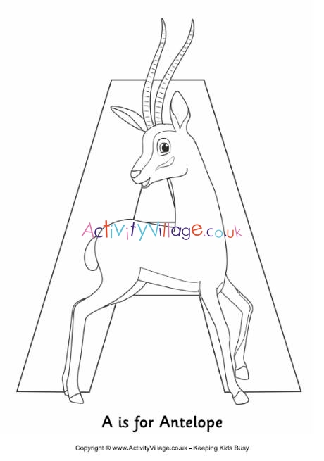 A is for antelope louring page
