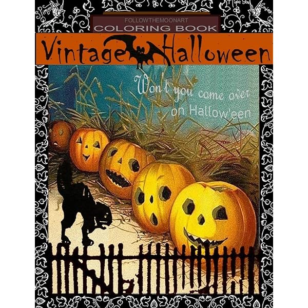 Vintage halloween images for coloring