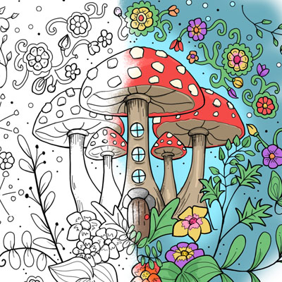 Vintage halloween coloring page c