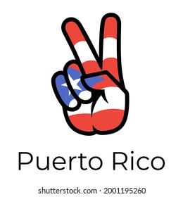 Puerto rico flag form peace sign stock illustration