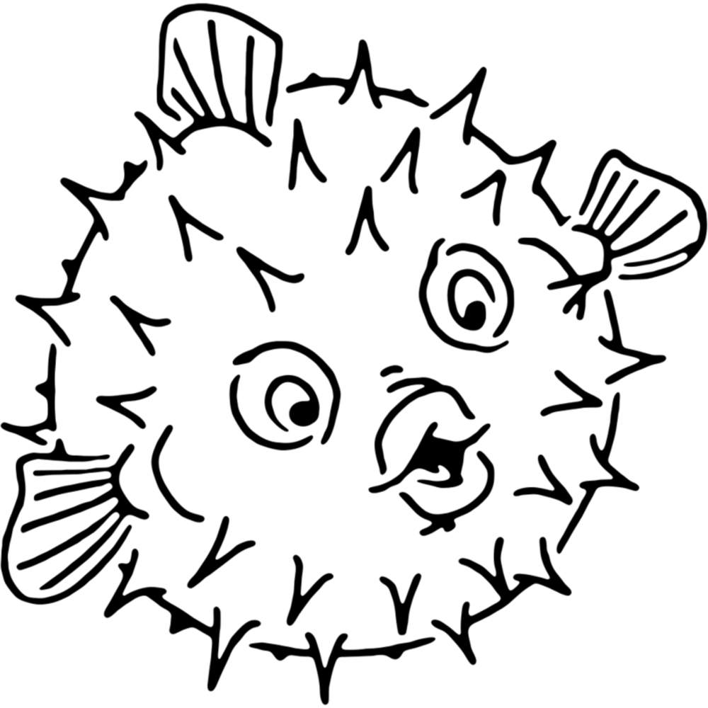 Puffer fish wall stencils templates ws