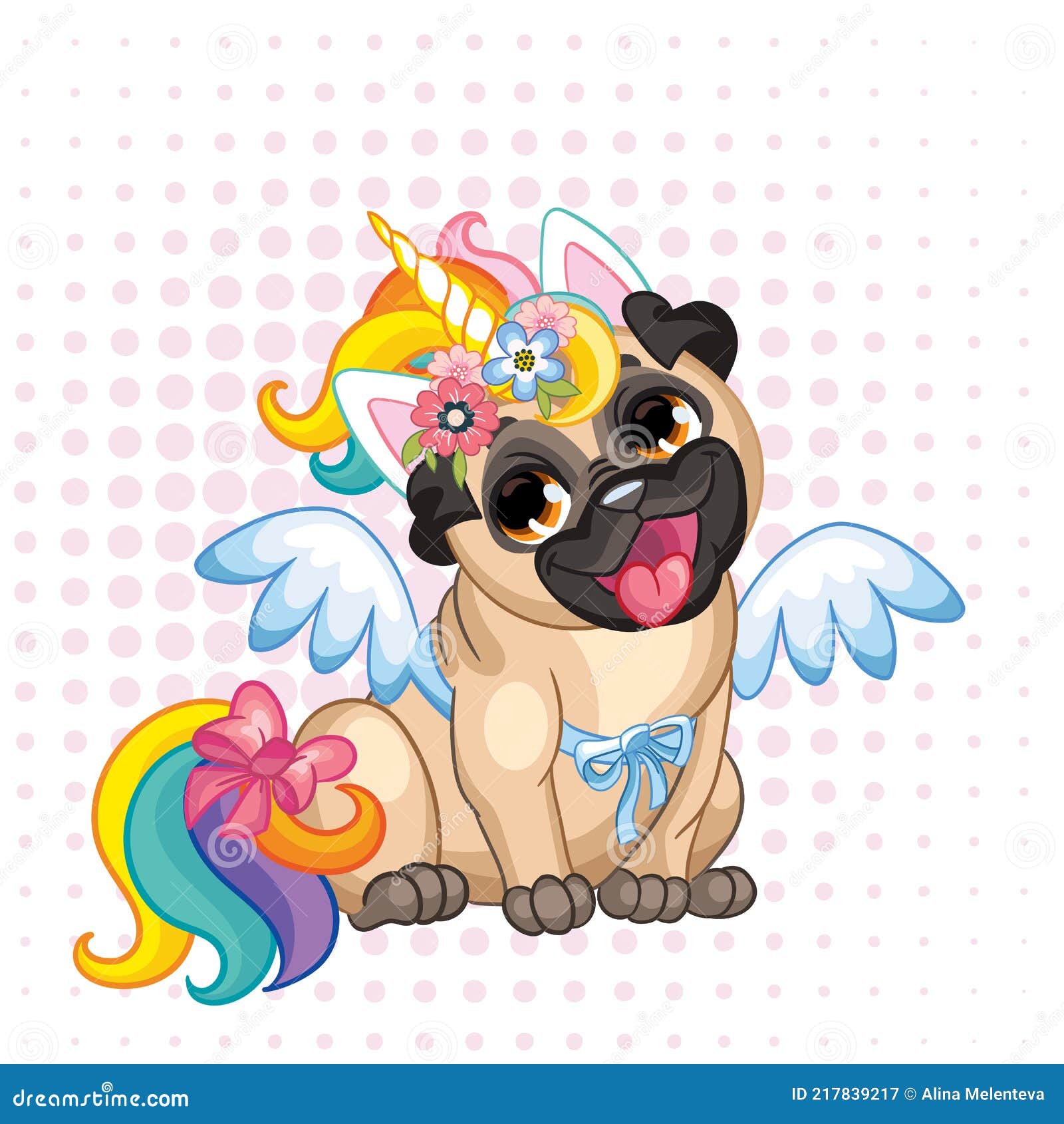 Pugicorn stock illustrations â pugicorn stock illustrations vectors clipart