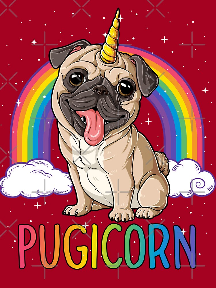 Pugicorn pug unicorn t shirt kids women space galaxy rainbow kids t