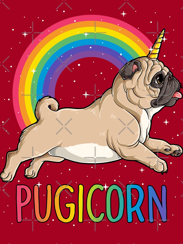 Pugicorn pug unicorn t shirt kids women space galaxy rainbow kids t