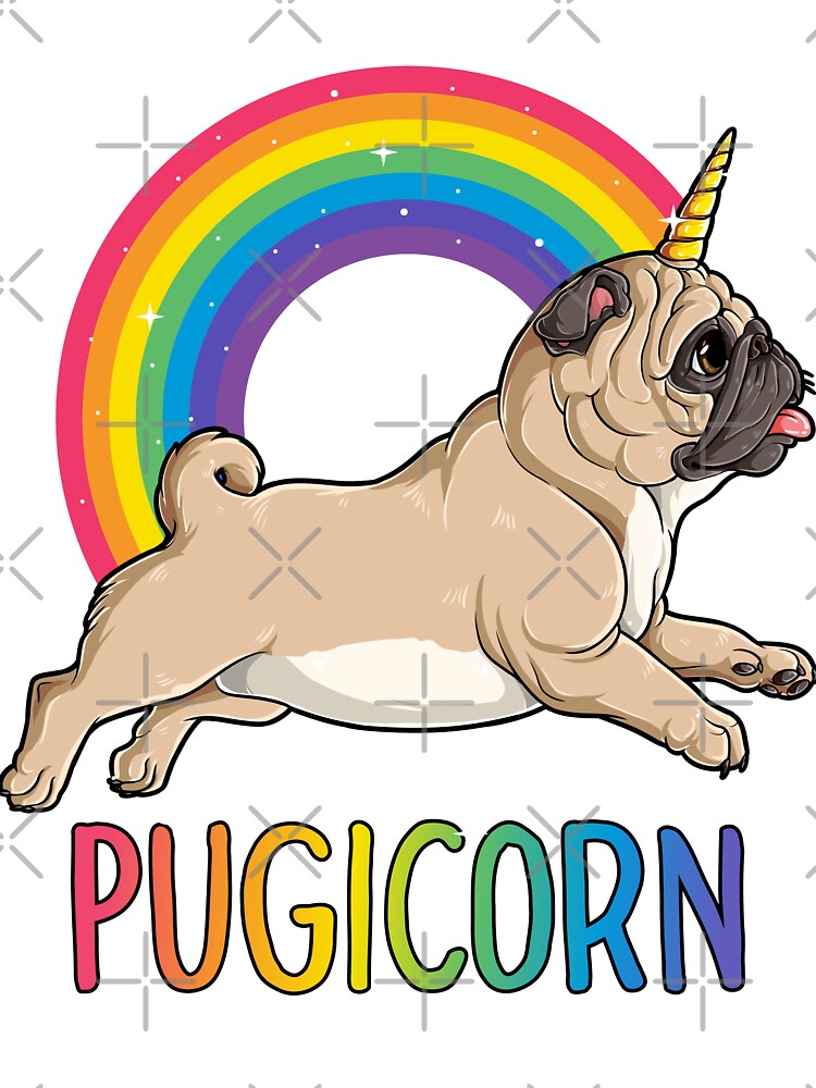 Pugicorn pug unicorn t shirt kids women space galaxy rainbow kids t