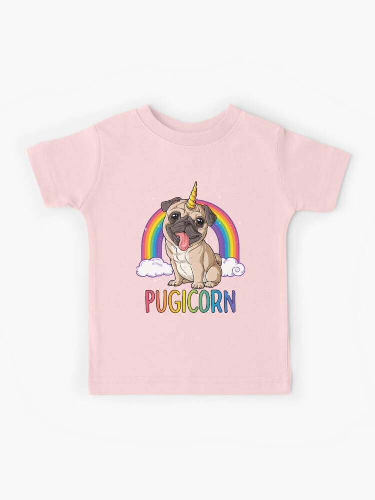 Pugicorn pug unicorn t shirt kids women space galaxy rainbow kids t