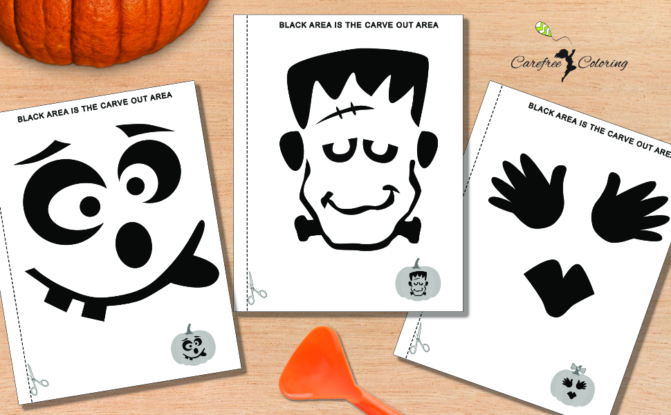 Pumpkin carving stencils for kids simple easy cute halloween templates for carving jack