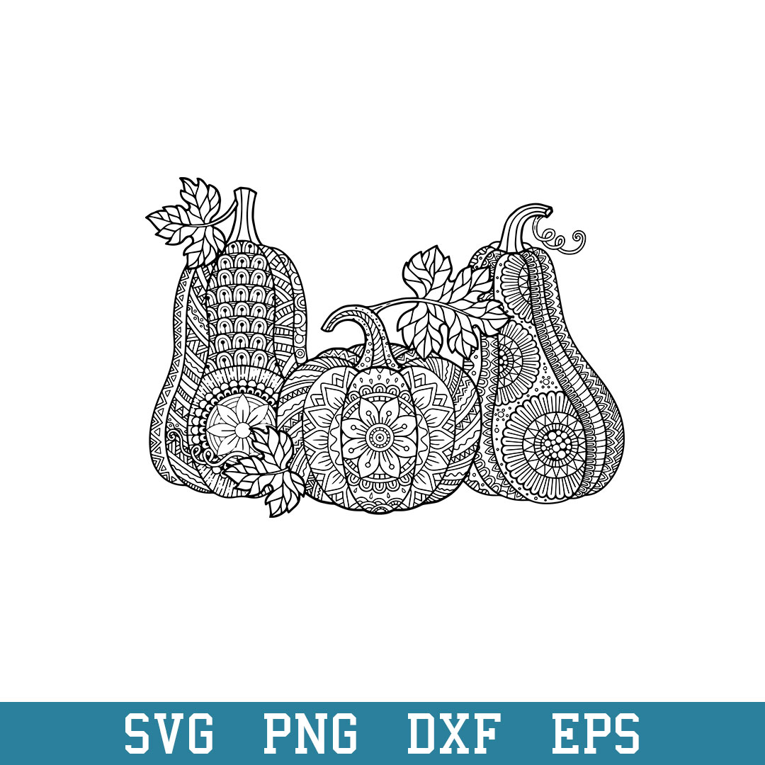 Halloween pumpkin mandala style svg halloween svg png dxf