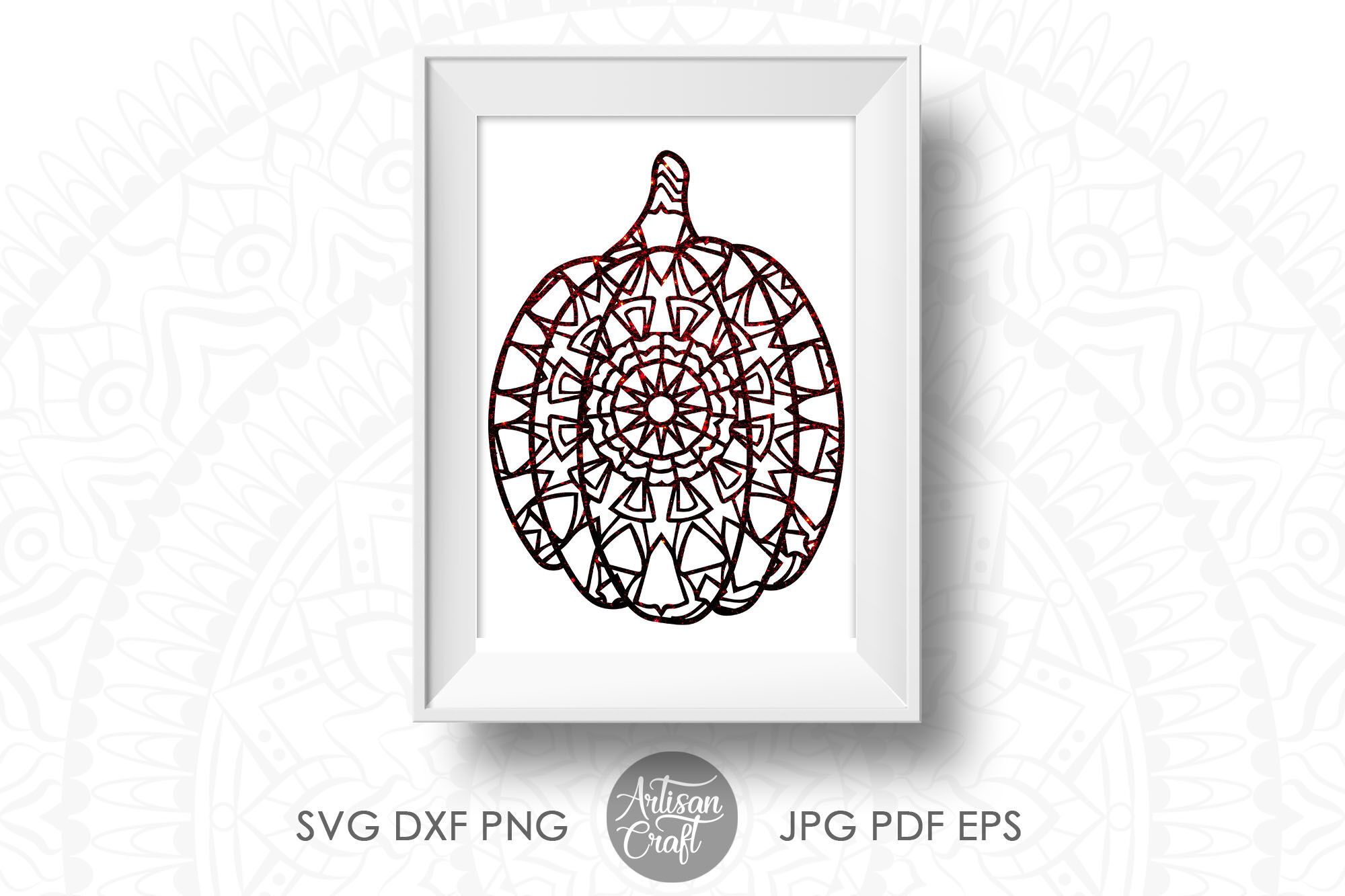 Pumpkin zentangle svg and png for sublimation by artisan craft svg