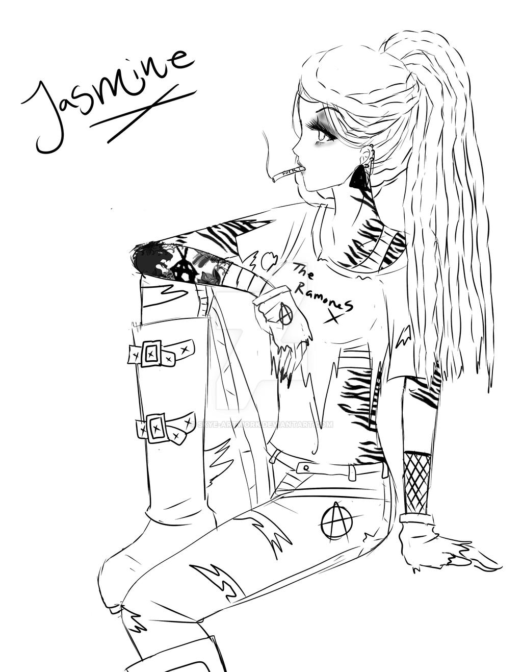 Punk rock disney princesses jasmine by skye