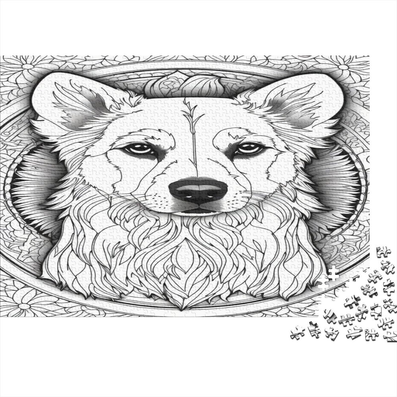 Line puppy jigsaw puzzles for adults piece difficult hard animal art jigsaw puzzle challenging game precise interlocking educational game challenge toy pcs xcm toys games