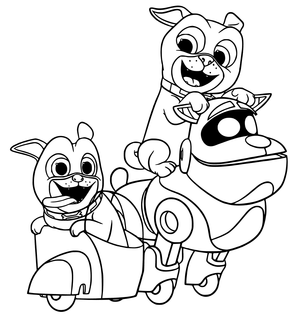 Puppy dog pals coloring pages