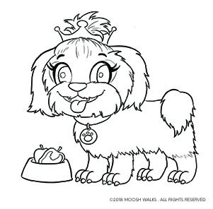 Coloring book unicorn cat puppy bunny moosh walks â