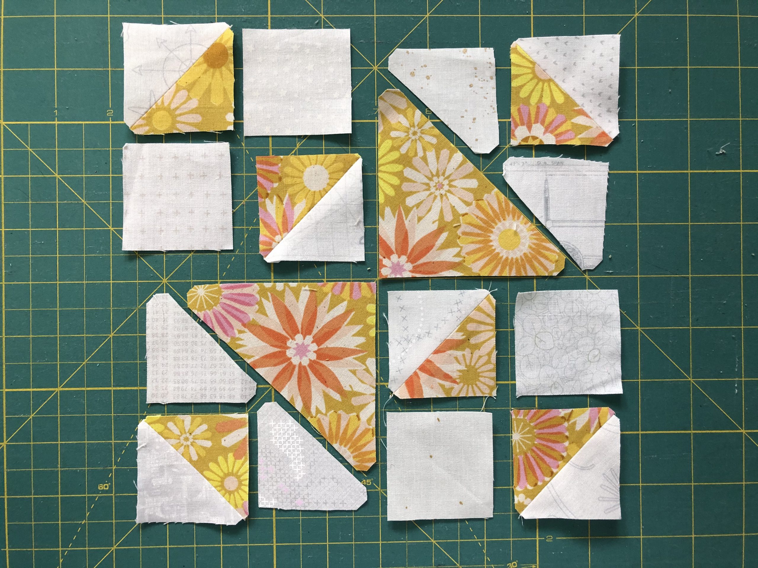 Sewing patchwork old maids puzzle