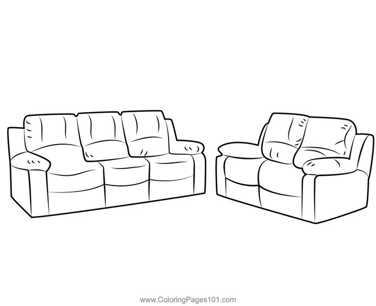 Recliner sofa coloring page reclining sofa coloring pages free furniture