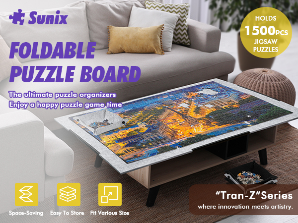 Sunix pieces jigsaw puzzle board foldable puzzle mat with non