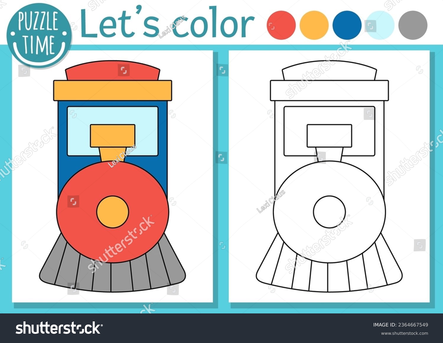 Transportation coloring page children engine vector stock vector royalty free