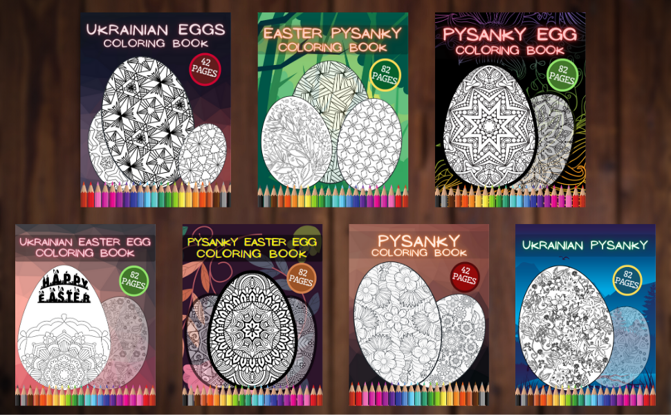 Ukrainian eggs coloring book easter pysanky of eastern europe with colouring herbal mandala gift egg easy to hard patterns publishing timo books