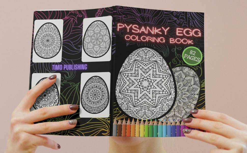 Pysanky egg loring book mandala easter louring rainian cut