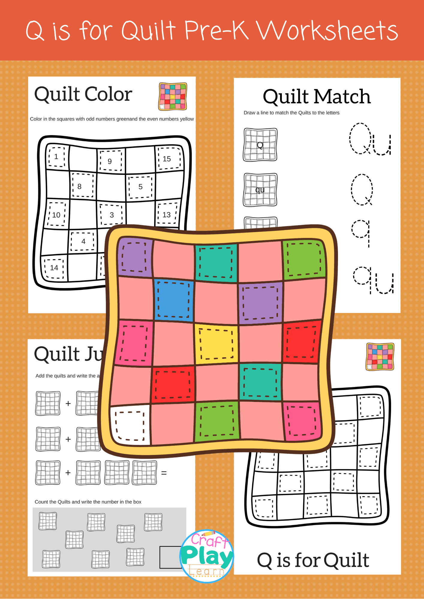 Letter q worksheets for preschool kids