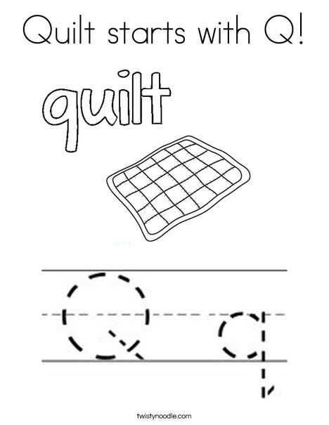 Quilt starts with q coloring page
