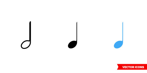 Silhouette of quarter note stock illustrations royalty