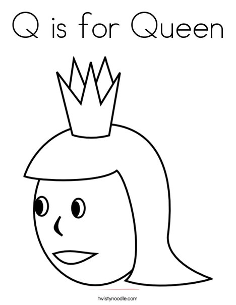 Q is for queen coloring page
