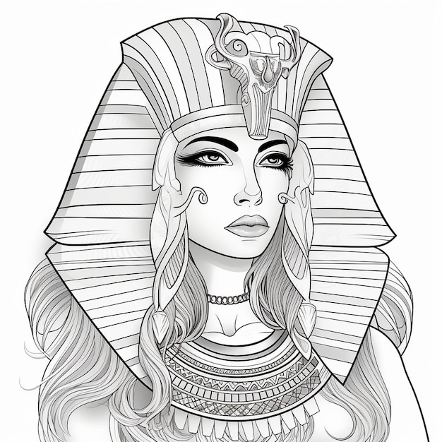 Premium ai image vector ancient egypt god vintage logo line art concept black and white color hand drawn illustration