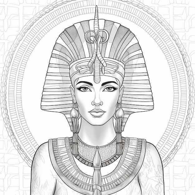 Premium ai image vector ancient egypt god vintage logo line art concept black and white color hand drawn illustration