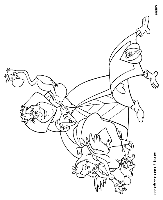 Alice in wonderland coloring pages