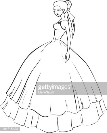 Beautiful bride in wedding dress stock clipart royalty