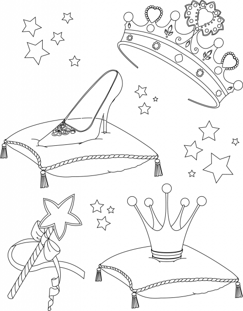 Coloring page â princess accessories