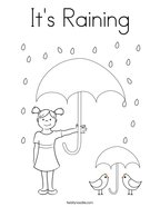 R is for rain coloring page