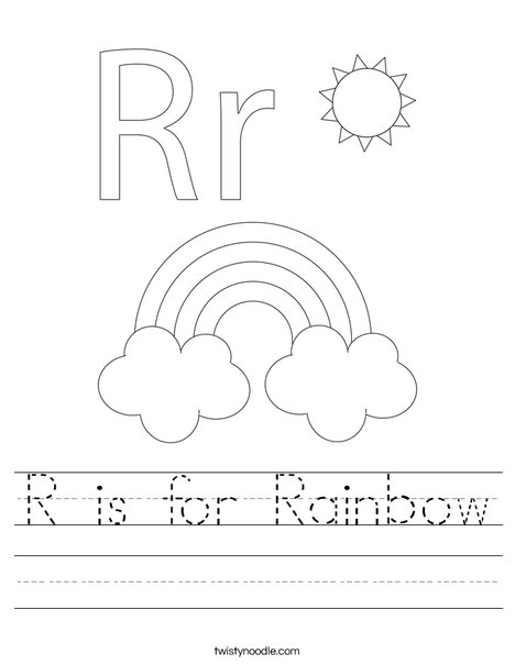 R is for rainbow worksheet