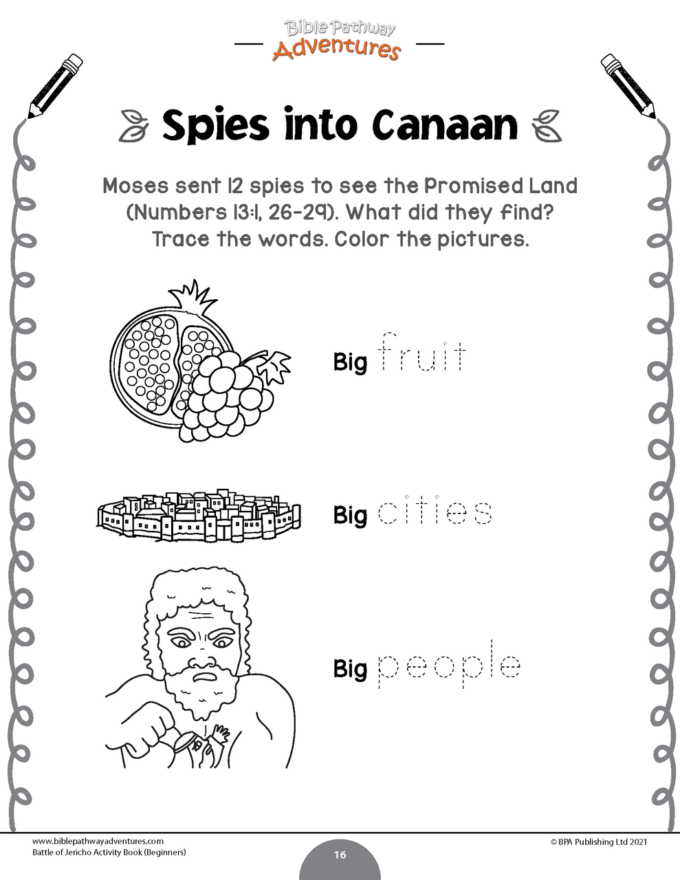 Battle of jericho activity book for beginners